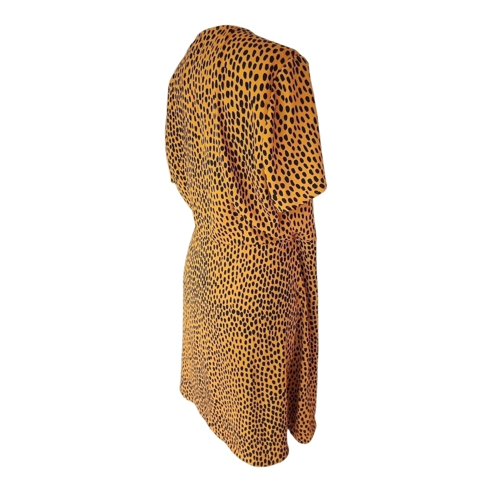 J.Crew NWT Leopard Print Wrap Dress Size 10 Short Sleeve V-Neck 100% Polyester - Picture 5 of 14